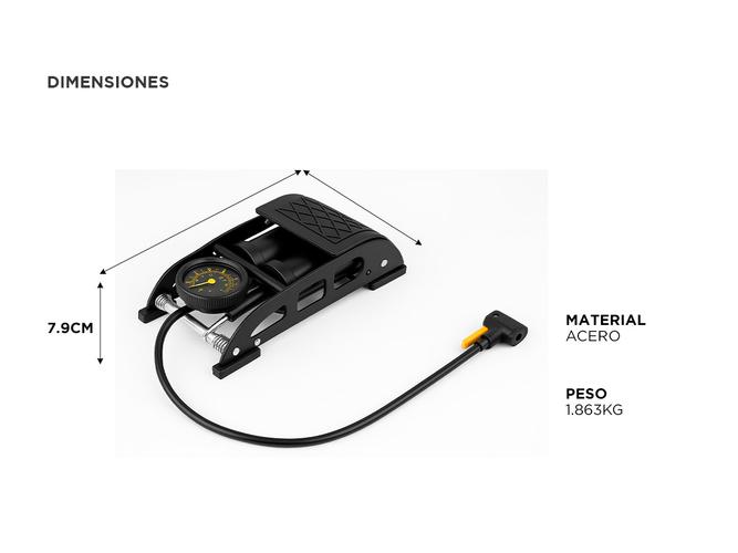 Inflador De Pie Gadnic Bomba De Aire Universal De Bicicleta  - 5
