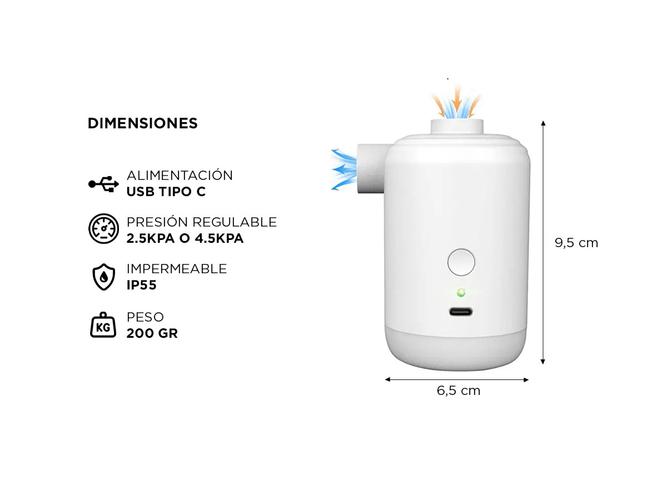 Inflador Portátil Eléctrico Gadnic AIRPUMP13 Ajustable USB - 4