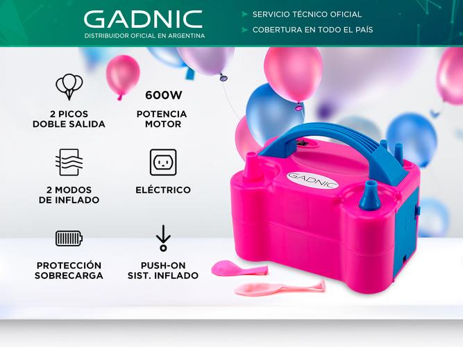 Inflador De Globos Electrico Gadnic 2 Inyectores 600W - 1