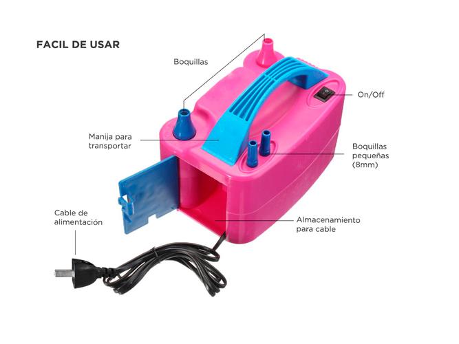 Inflador De Globos Electrico Gadnic 2 Inyectores 600W - 4