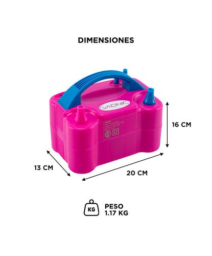 Inflador De Globos Electrico Gadnic 2 Inyectores 600W - 4