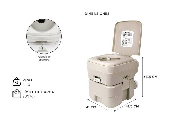 Inodoro Portátil Químico INOP 2.0 Gadnic 20 Litros - 3