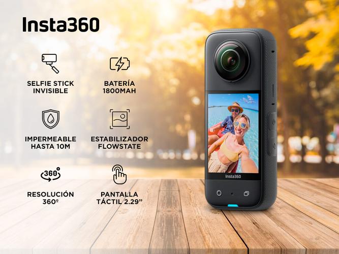 Cámara de Video Insta360 X3 57K negra sumergible - 1