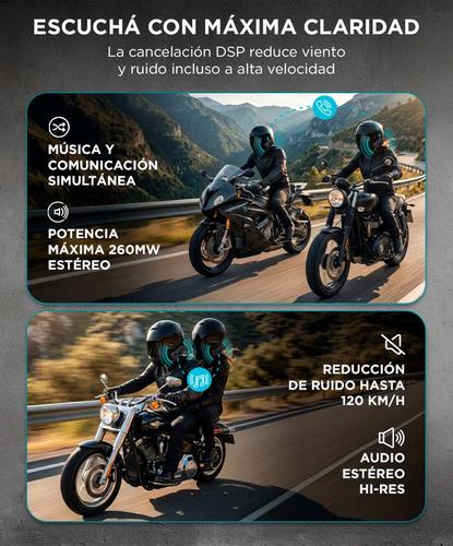 Intercomunicador De Moto Gadnic M7 Casco 24 pilotos MESH BT IP67 Cancelación DSP  - 3
