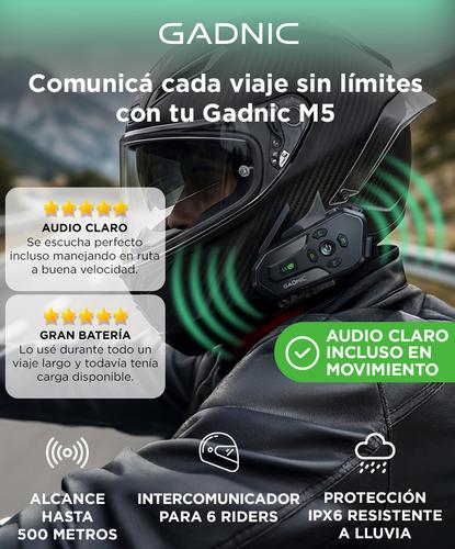 Intercomunicador Para Moto Gadnic BT Para 6 Riders IPX6 Casco  Hasta 500M - 1