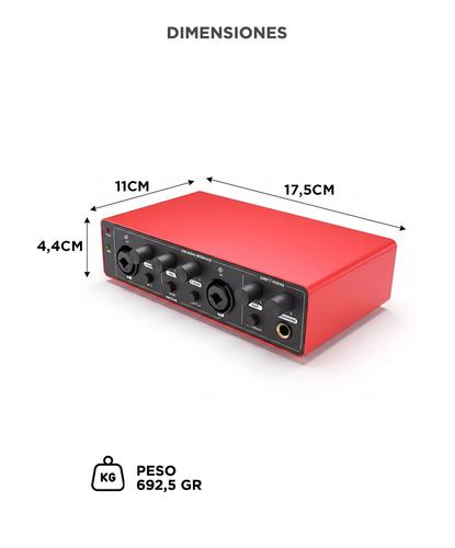 Interfaz De Audio Gadnic 24Bit 192kHz Phantom Power +48V Grabación Profesional Para Streaming - 5