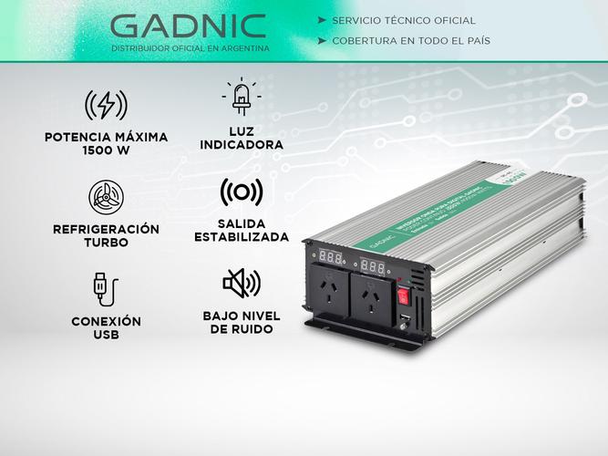 Inversor Onda Pura Corriente Gadnic IV-15 1500w - 1