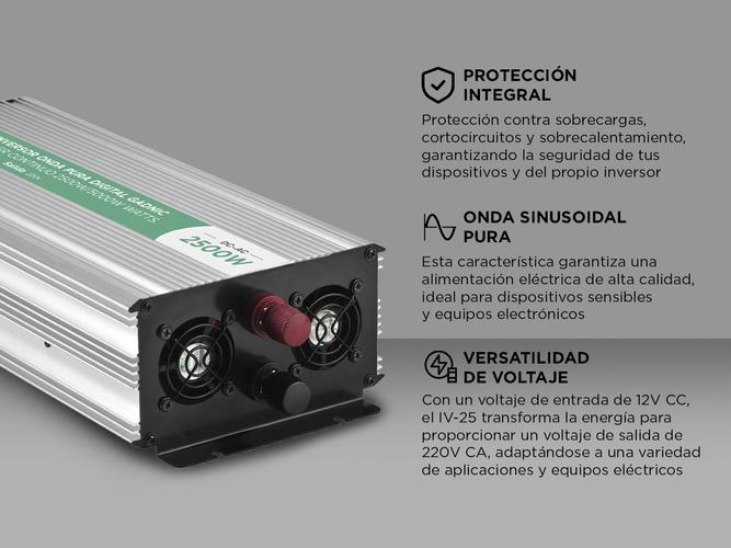 Inversor Onda Pura Digital Corriente Gadnic IV-25 2500w DC-AC - 3
