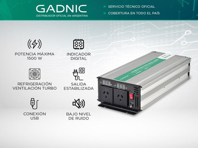 Inversor Onda Pura Corriente 1500w Gadnic IV-12 Digital Usado - 1