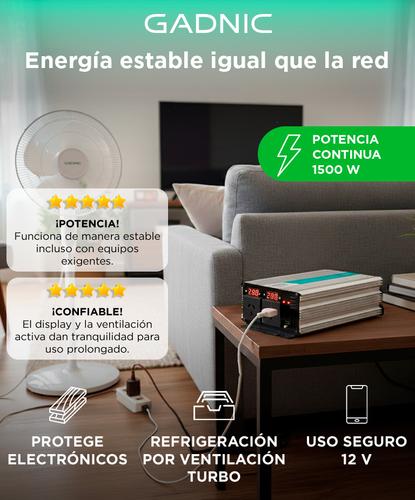 Inversor Onda Pura Corriente 1200w Gadnic IV-12 Digital - 1