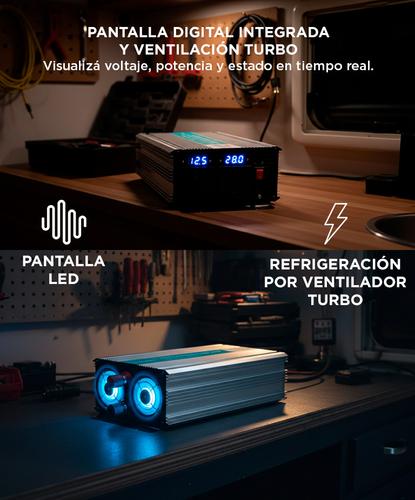Inversor Onda Pura Corriente 1200w Gadnic IV-12 Digital - 3