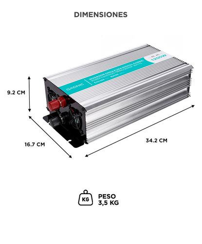 Inversor Onda Pura Corriente 1200w Gadnic IV-12 Digital - 5