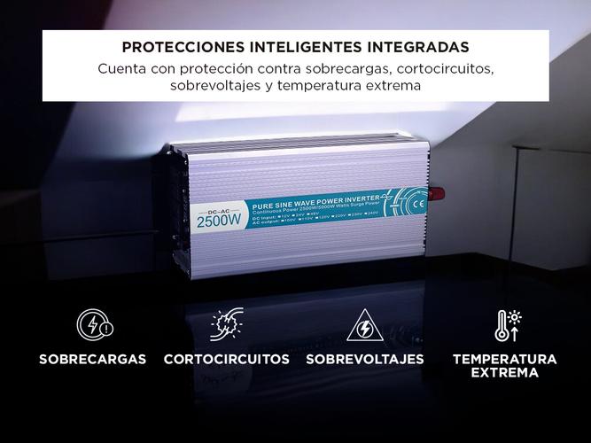 Inversor Gadnic 2500w Pico 5000w 12v 220v Convertidor Ideal Camping Náutica Motorhome - 3