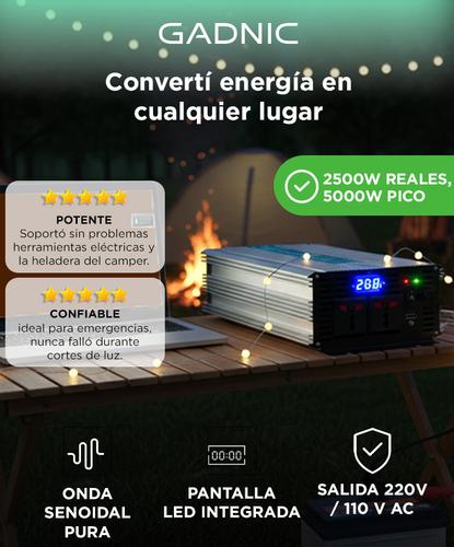 Inversor Gadnic 2500w Pico 5000w 12v 220v Convertidor Ideal Camping Náutica Motorhome - 1