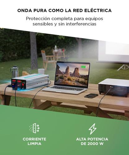 Inversor Onda Pura Gadnic IV 15 2000W Entrada 12V Salida 220V USB Ventilador Turbo Salida Estabilizada Bajo Ruido - 2