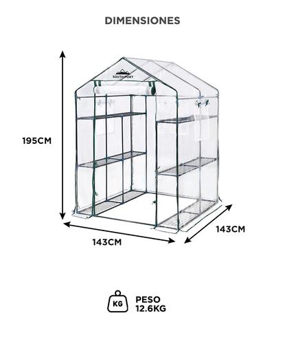 Invernadero South Port By Gadnic INV04 Estructura Acero Indoor Outdoor Cultivo Uv Con Estantes - 5