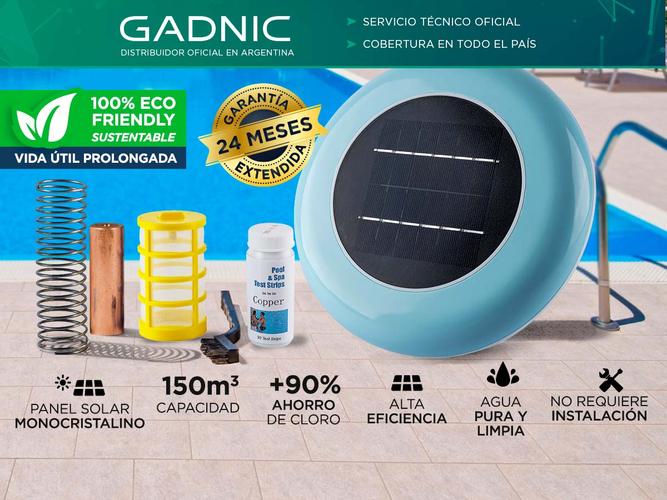 Kit pileta Gadnic 2 ionizadores Solares  + Medidor De PH Digital Calibrado - 1