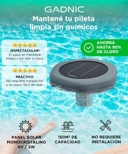 Ionizador Solar Para Piletas Gadnic Panel Monocristalino Libre De Cloro Y Químicos 150000 m³  - 1