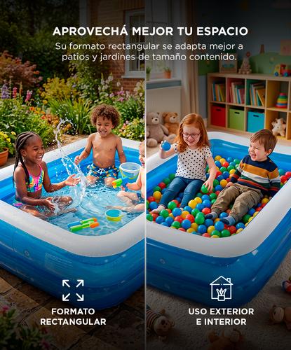 Pileta Inflable Rectangular Gadnic Familiar 855 Lt PVC - 2