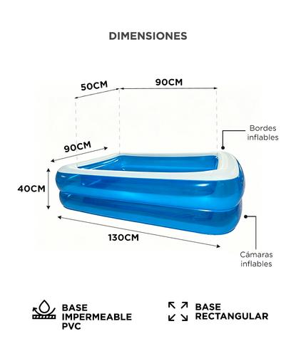 Pileta Inflable Rectangular Gadnic Familiar 855 Lt PVC - 5