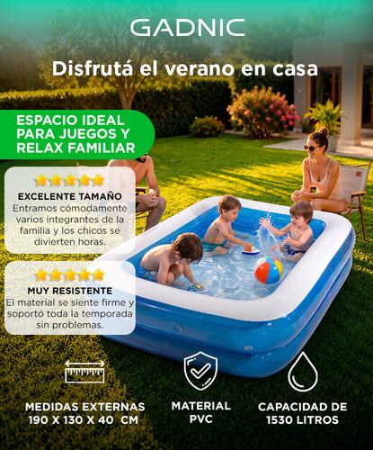 Pileta Inflable Rectangular Gadnic Familiar 1530 Lt PVC - 1