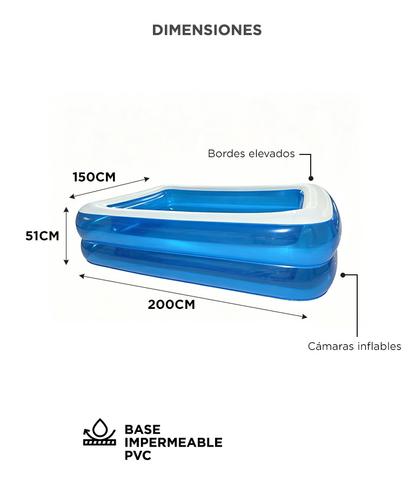 Pileta Inflable Rectangular Gadnic Familiar 1530 Lt PVC - 5