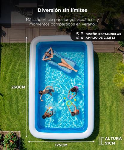 Pileta Inflable Rectangular Gadnic Familiar 2321 Lt PVC - 2