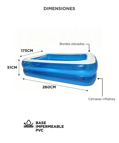 Pileta Inflable Rectangular Gadnic Familiar 2321 Lt PVC - 5