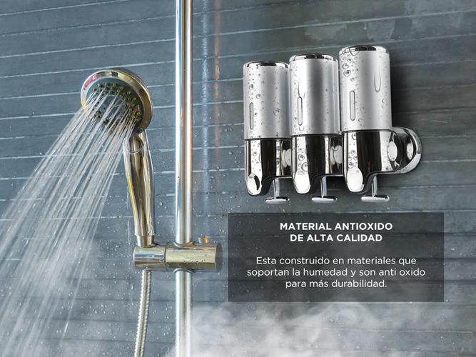 Dispenser Triple de Pared Gadnic Para Jabón Shampoo Crema  - 3