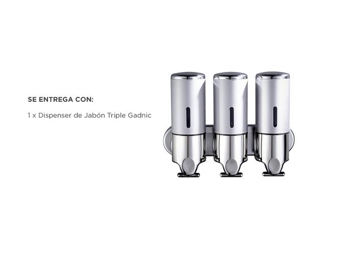 Dispenser Triple de Pared Gadnic Para Jabón Shampoo Crema  - 5
