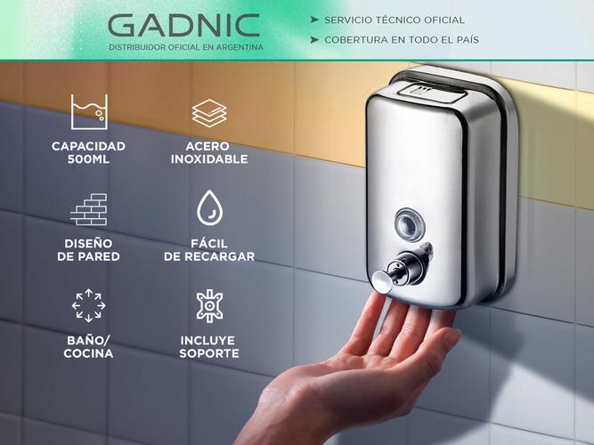 Dispenser de Jabon Liquido Gadnic Metalico Baño y Cocina - 1