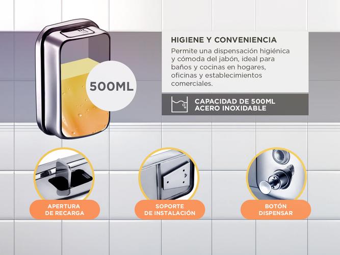 Dispenser de Jabon Liquido Gadnic Metalico Baño y Cocina - 2