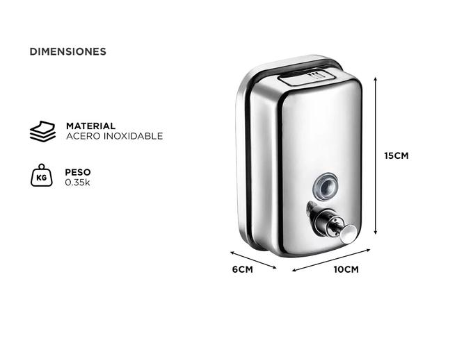 Dispenser de Jabon Liquido Gadnic Metalico Baño y Cocina - 3