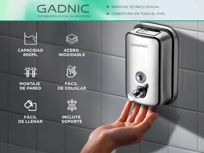  Dispenser de Jabon Liquido Gadnic Metalico 800ml Baño y Cocina - 1