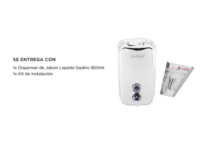  Dispenser de Jabon Liquido Gadnic Metalico 800ml Baño y Cocina - 4