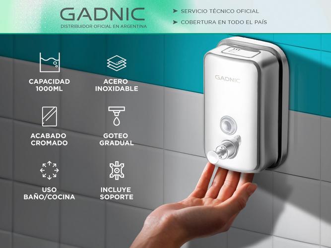 Dispenser de Jabon Liquido Gadnic Metálico 1000ml Baño y Cocina - 1