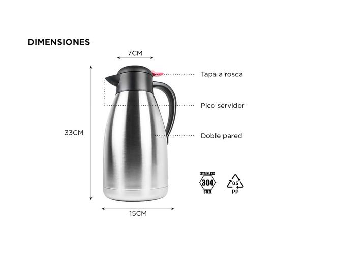 Jarra Térmica Gadnic TERMO1 Acero Inoxidable 2 Lts. - 4