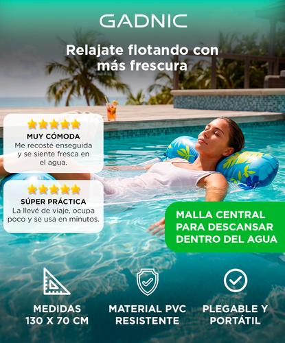 Hamaca de Agua Gadnic Pack x2 Colchoneta Inflable Portátil Pileta - 1