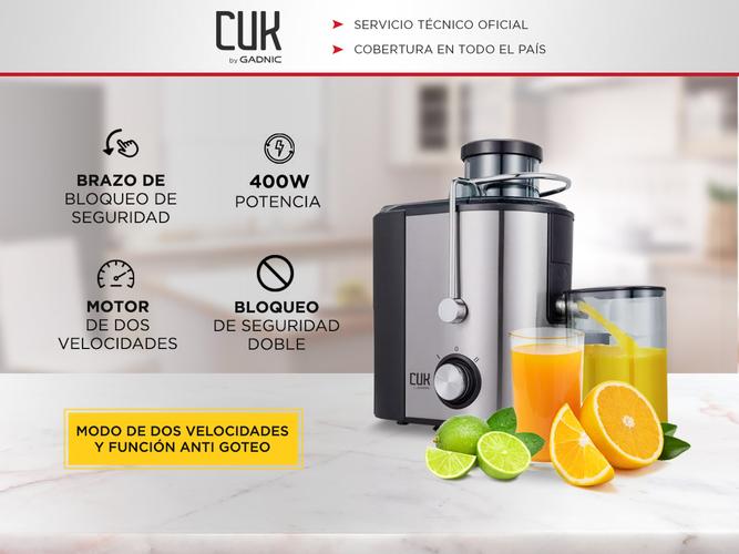 Juguera Extractor de Jugo Eléctrica Gadnic JG1000 400W Doble Velocidad  - 1