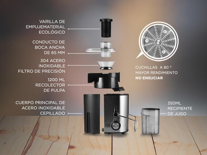 Juguera Extractor de Jugo Eléctrica Gadnic JG1000 400W Doble Velocidad  - 3