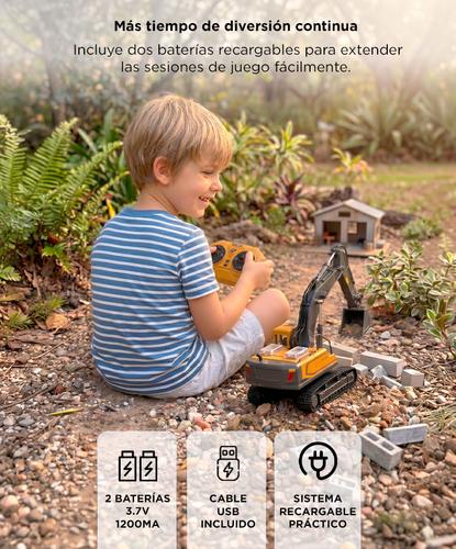 Grua Excavadora RC Gadnic Con Pala Metálica a Control Remoto Recargable - 4