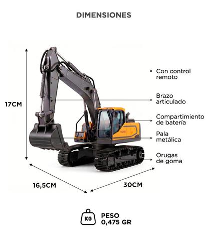 Grua Excavadora RC Gadnic Con Pala Metálica a Control Remoto Recargable - 5