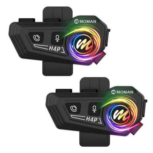 Kit x2 Auriculares Casco Moto Moman RS-H4P Reducción Ruido Bluetooth Resistente Al Agua - 0