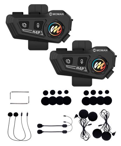 Kit x2 Auriculares Casco Moto Moman RS-H4P Reducción Ruido Bluetooth Resistente Al Agua - 6