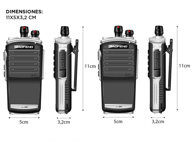 Handy Baofeng KS-305 Profesional Kit x2 5w Hasta 10km + 4 Baterías y 2 Manos Libres - 4