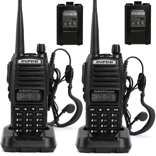 Handy Baofeng UV-82 10w Kit x2 Bi-Banda 128CH Hasta 20km + 4 Baterías y 2 Manos Libres - 0