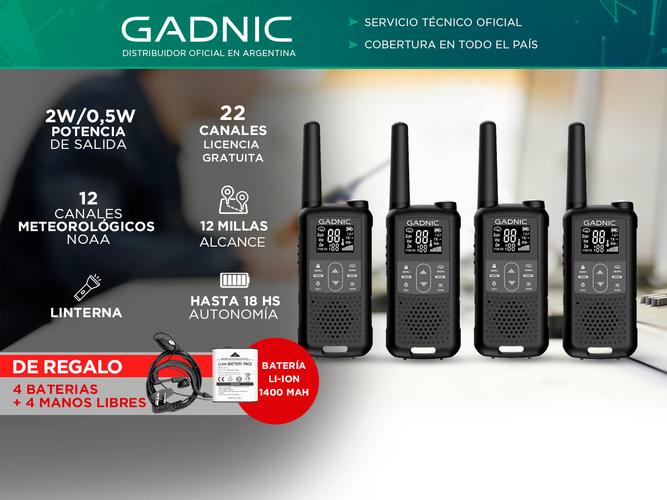 Kit 4 Mini Walkie Talkie Gadnic Bidireccional de Largo Alcance - 1
