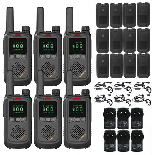 Handy Baofeng BF-T17 Kit x6 16CH UHF Display LCD + 12 Baterías y 6 Manos Libres - 0