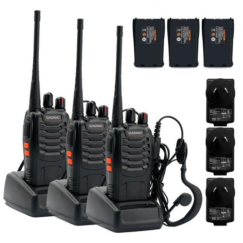 Handy Gadnic WK99U Kit x3 5w 16CH UHF Hasta 10km + Manos Libres - 0