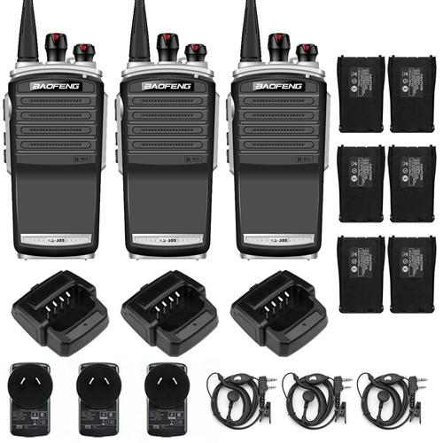 Handy Baofeng KS-305 Profesional Kit x3 5w Hasta 10km + 6 Baterías y 3 Manos Libres - 0